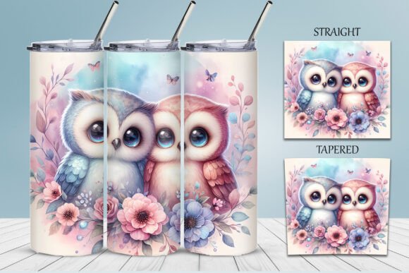 Download Cute Watercolor Owls in Soft Tones - Premium Resources
