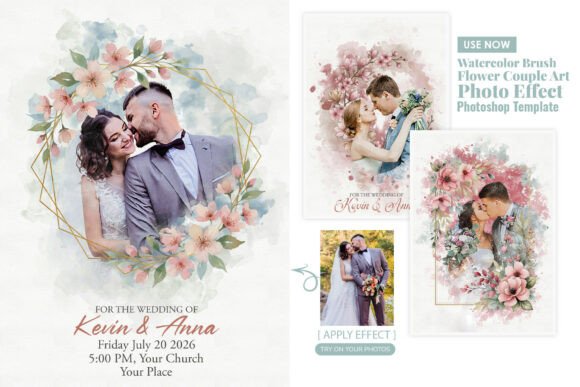 Download Watercolor Brush Flower Couple Art - Premium Resources